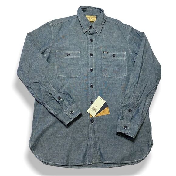 Ralph Lauren Polo Authentic Denim Goods Classic Chambray Shirt size Small - Picture 3 of 11